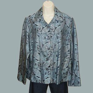 Coldwater Creek Blue/Grey/Black Jacket/Top Lined Size Large